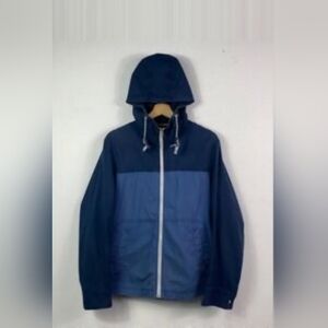 Uniqlo Men’s Dual-Tone Blue Windbreaker Jacket Sz M Lightweight Hooded Outerwear